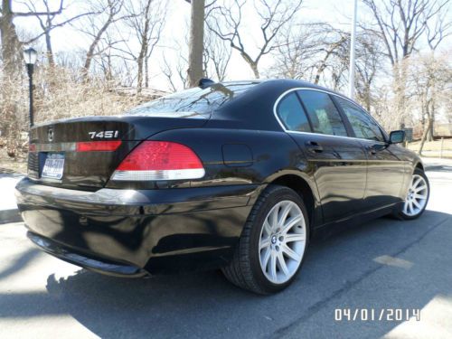 2003 bmw 745i e65 black with natural brown nasca leather damaged clear title nr