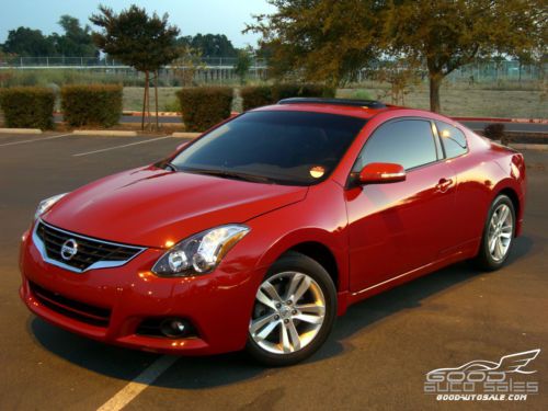 2011 nissan altima s coupe 2-door red, 34k low miles, 6-spd auto, heated leather