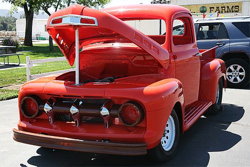 1951 ford f-1, v8, classic hot rod, includes matching orange and brown trailer