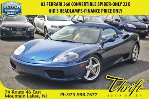 03 ferrari 360 convertible spider-only 22k-hid&#039;s headlamps-finance price only
