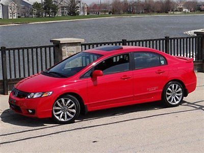 2009 honda civic si sedan red/blk 1-owner only 26k miles like new