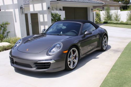 2013 911 carrera s, cabriolet, gray, blk full leather