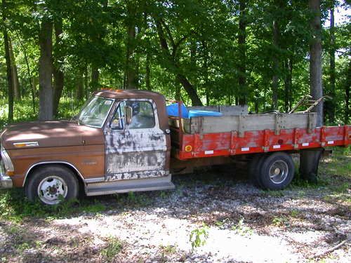 Ford 1972 f350 dually flat bed rust free truck 390 automatic transmission power