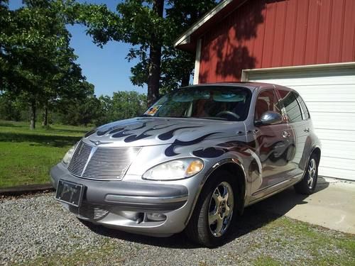 2001 pt cruiser limited edition , silver w/ custom color changing flames