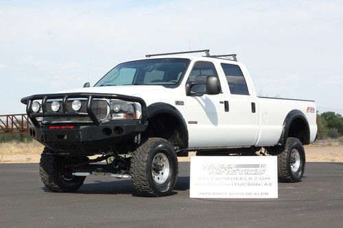 2004 ford f350 diesel lariat 4x4 lifted crew cab 4wd moonroof leather see video