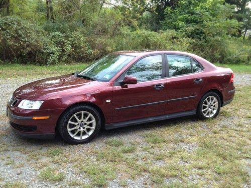 No reserve!! red 04 saab 9-3 linear 2.0 turbo 5-speed sedan ~ only 99k miles