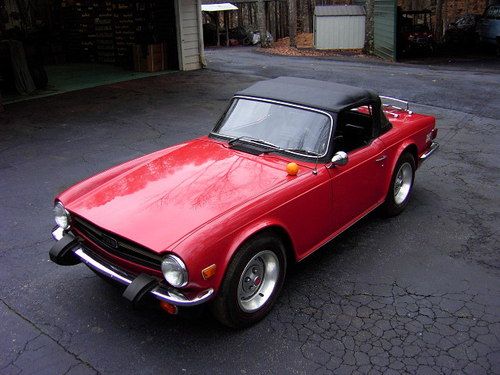 Barn find 1976 triumph tr6 original pimento red paint overdrive air conditioning