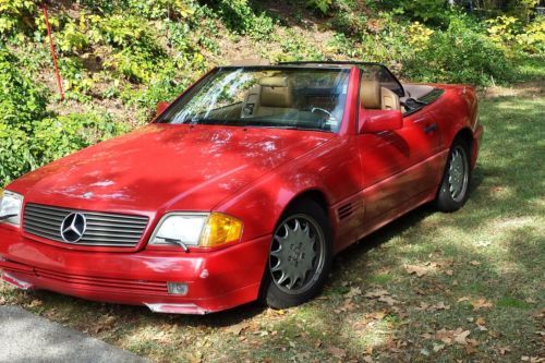 1991 mercedes 500sl roadster red convertible
