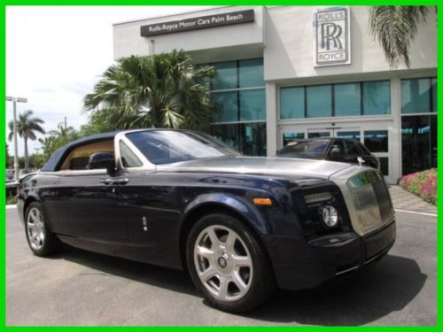 11 midnight sapphire 6.8l v12 drophead coupe *rr to headrests *chrome wheels *fl