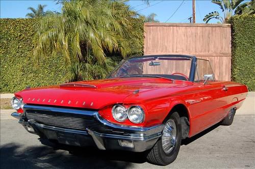 1964 ford thunderbird convertible - red / red