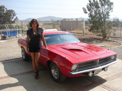 1970 barracuda 70 cuda v code clone -rallye red, dana 60, 4 speed, nice!!