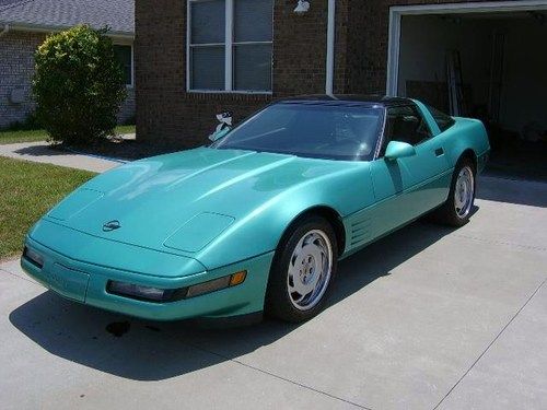 91 corvette , turquoise metalic