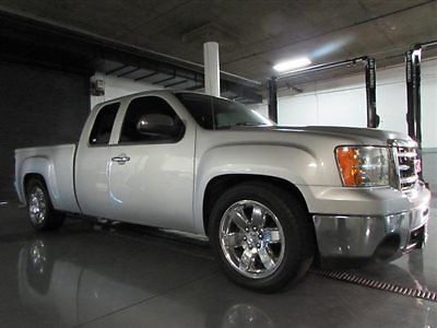 2012 gmc 1500 extended cab slt silver leather lowered immaculate