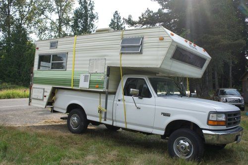 1996 white ford f250 4x4 auto 156k/60k mile motor lumber rack free camper! clean