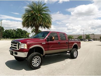 Ford f250 crew cab lariat 4x4 4wd 6" lift on 35's xd series rims one owner  nice