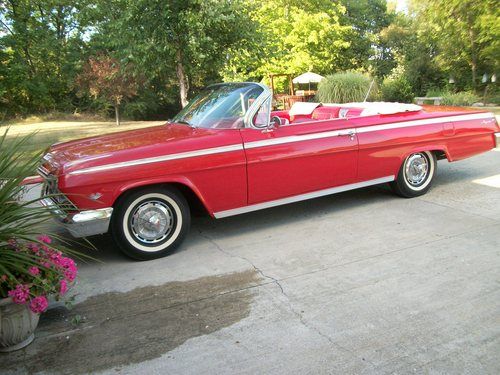 62 super sport convertible red on red white top&amp;boot 327 eng.4 sp.trany all orig
