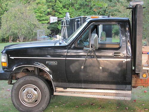 1993 ford f350 flatbed 4x4 great work truck no reserve