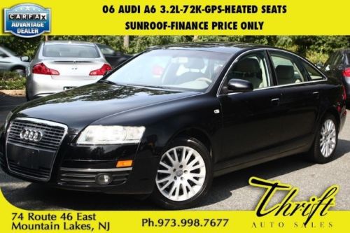 06 audi a6 3.2l-72k-gps-heated seats-sunroof-finance price only