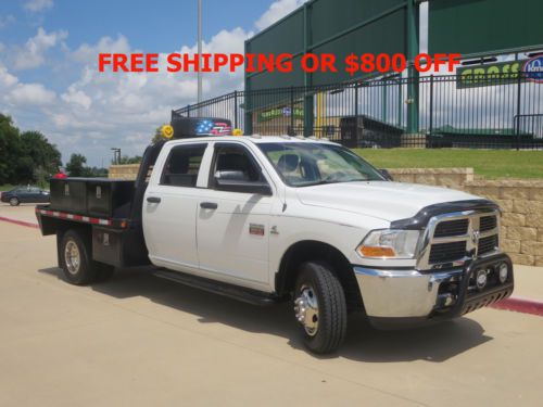 2012 dodge 3500 flat bed crew cab 4x2 texas own , one owner 112k free shipping