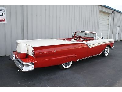 1957 ford fairlane 500 skyliner retractable hardtop beautiful red and white look