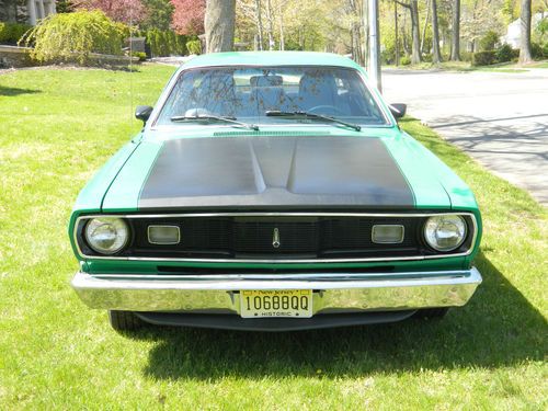 1972 duster with 3 speed manual trans on floor -318 v-8 engine-runs great!!!!