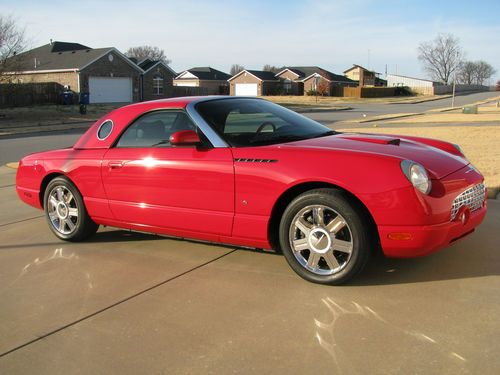 2004 ford thunderbird roadster convertible v8 automatic red w/red/black interior