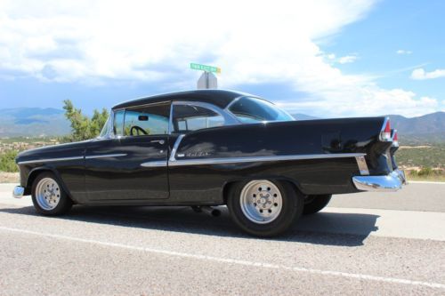1955 chevrolet belair hard top black coupe 468 motor with lots of upgrades!