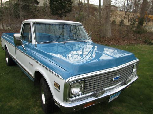 1972 chevy cheyenne c10,  blue &amp; white, 8' bed, 350 v8,  original pickup