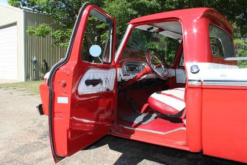 1965 f100 red and white, 352, auto, power steering, original interior