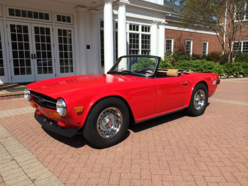 1974 tr-6 fully restored viper red convertible british sports monza exhaust runs
