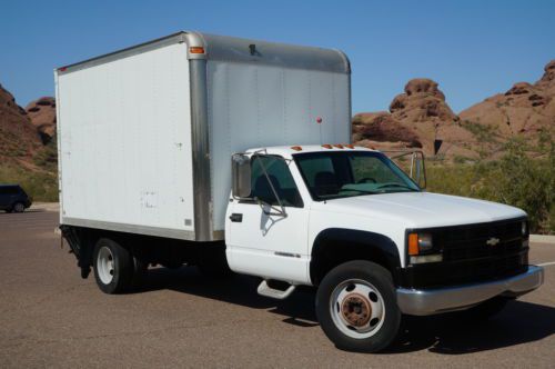 1996 chevrolet 3500hd diesel low miles box truck with lift 1 owner az rust free
