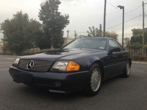 1991 mercedes-benz 500sl  convertible 5.0l one owner low miles navy blue