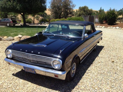 1963 ford falcon, convertible, black exterior and interior with silver trim