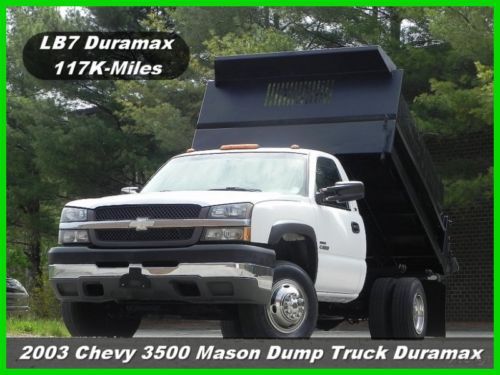 2003 chevrolet silverado 3500 mason dump truck 4x4 6.6l duramax diesel dmax 4wd