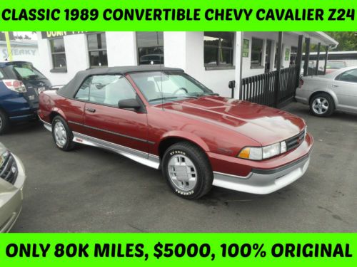 A 1989 classic chevy cavalier z24 convertible