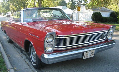 Classic red 1965 ford galaxie 500 convertable