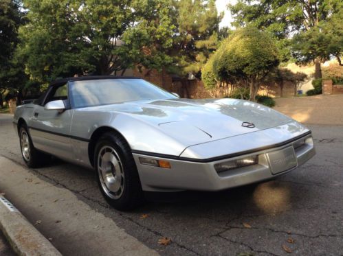 1987 corvette convertible 41k documented miles, auto, silver, gray sport seats