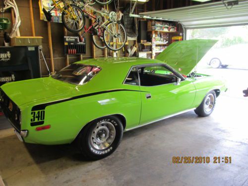 1972 plymouth cuda 340 4 speed pistol grip a/c numbers matching