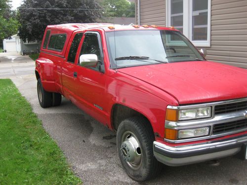 1994 chevrolet c3500 dually truck 454 engine red in color great work truck