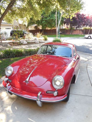 Ruby red 1964 porsche 356c coupe