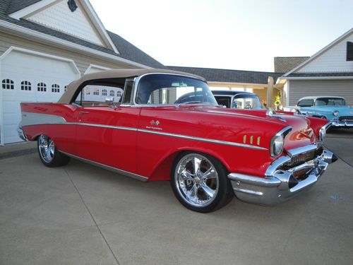 1957 chevy convertible ls-3 leather resto-mod hot-rod (all-new) cold air