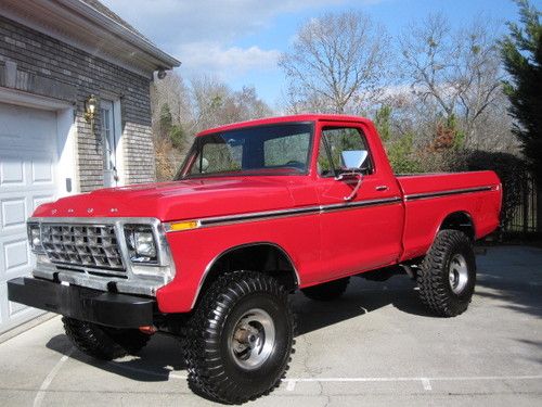 Ford, red, automatic, 4x4, single cab, 1979, f100, f150, ford, truck, new motor