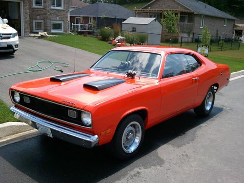 1972 plymouth duster, built 360 engine, 727, mini tubbed, pro street, roll cage