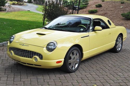 2002 ford thunderbird yellow convertible