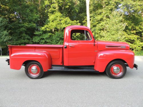 1950 ford f-1 beautiful red numbers matching fully restored museum quality truck
