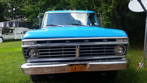 Blue 1973 ford f100 2 wheel drive 351 cleveland