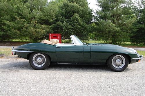 1969 jaguar xke roadster beautiful restoration! british racing green with tan