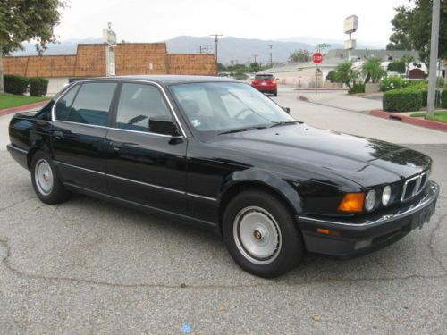 1989 bmw 750il, black, one owner california car. very low miles, rare