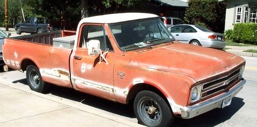 1967 chevy c-10 longbed 1/2 ton pick up truck 3 speed 6 cyl 230cui