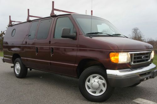 2005 ford e350 econoline extended cargo van for sale~ac~racks~salvage title